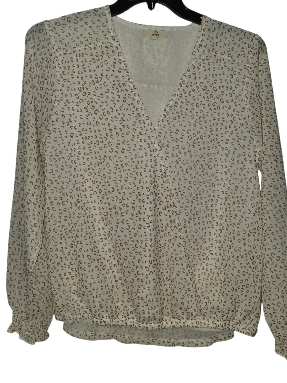 Entro Long Sleeve Animal Print Blouse Size Medium